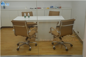 Glossy White Square Boardroom Meeting Table