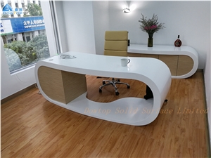 High Glossy Table Top White Acrylic Manager Desk