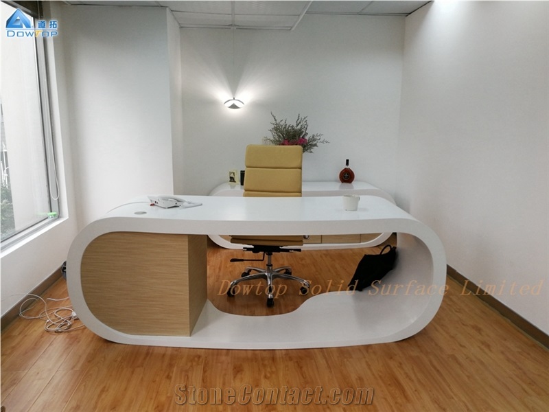 High Glossy Table Top White Acrylic Manager Desk