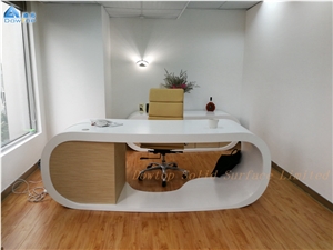 High Glossy Table Top White Acrylic Manager Desk