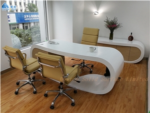 High Glossy Table Top White Acrylic Manager Desk
