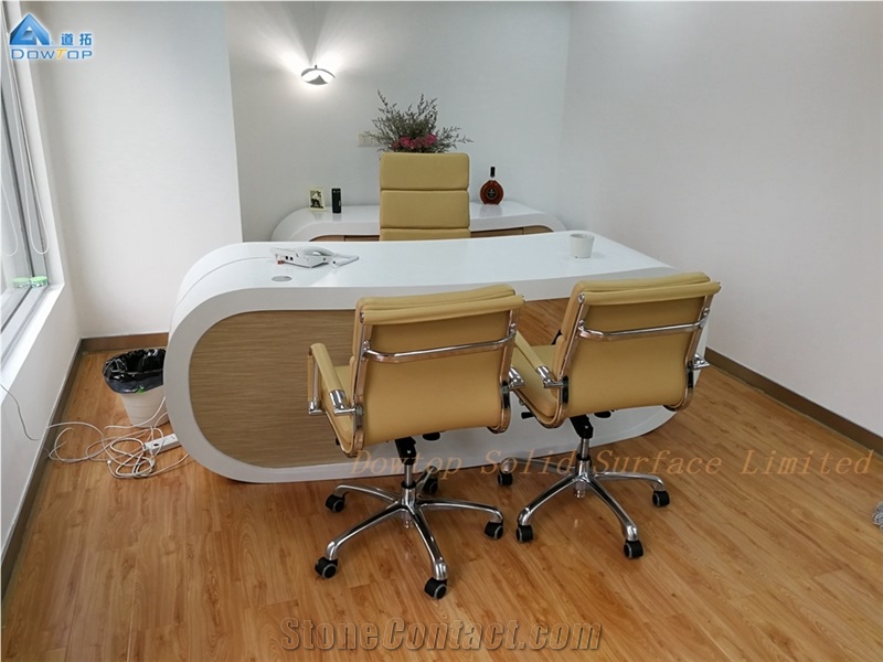 High Glossy Table Top White Acrylic Manager Desk
