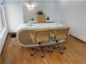 High Glossy Table Top White Acrylic Manager Desk