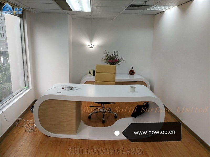 High Glossy Table Top White Acrylic Manager Desk