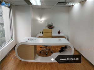 High Glossy Table Top White Acrylic Manager Desk