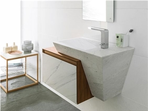 High Glossy White Solid Surface Bathroom Basin