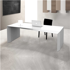 High Quality U Shape Glossy Black Office Desk