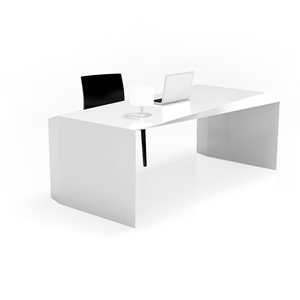 High Quality U Shape Glossy Black Office Desk