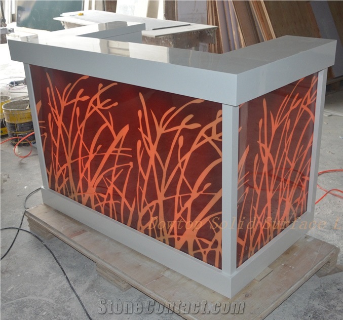 Led Lighted Solid Surface Bar Counter Dj Table