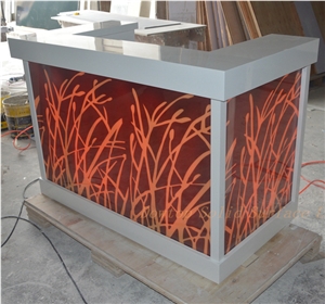 Led Lighted Solid Surface Bar Counter Dj Table