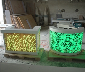 Led Lighted Solid Surface Bar Counter Dj Table