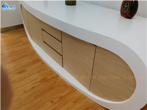 Pure White Acrylic Surface Goggle Desk Cabinet