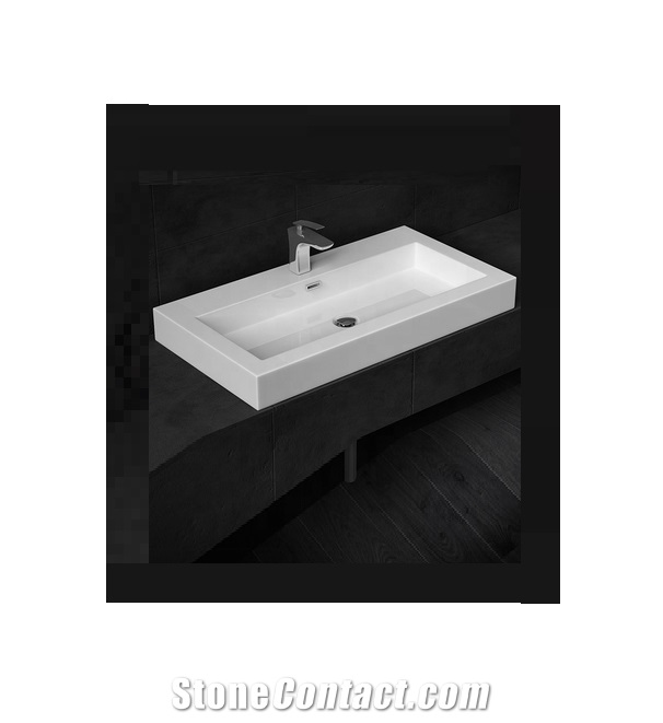 Pure White Solid Surface Bathroom Sink