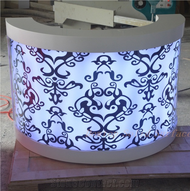 Solid Surface Bar Top Mini Bar Counter with Led