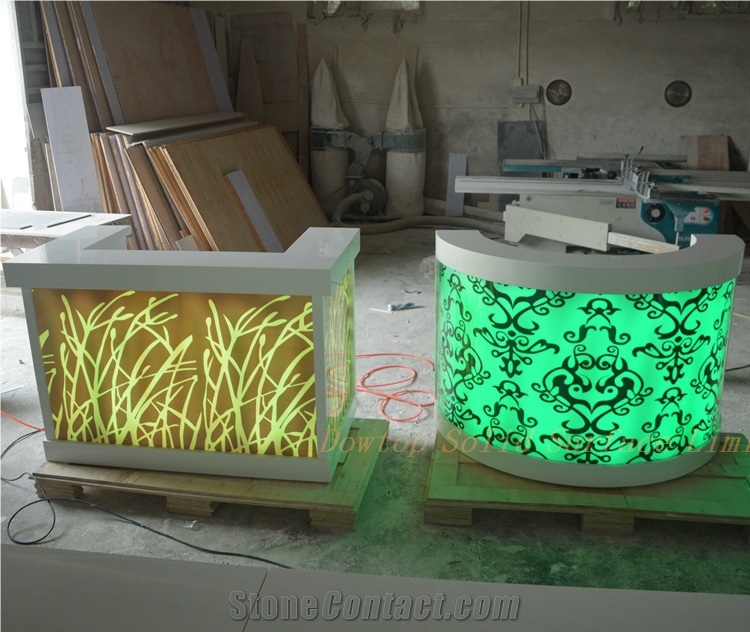 Solid Surface Bar Top Mini Bar Counter with Led
