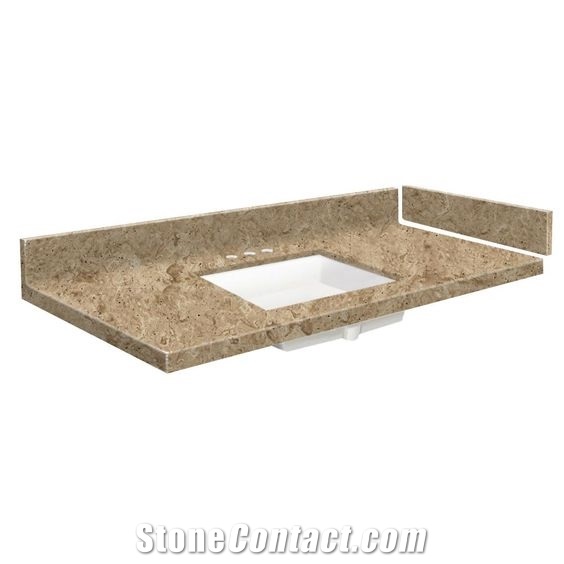 Solid Surface Bathroom Vanity Tops Red