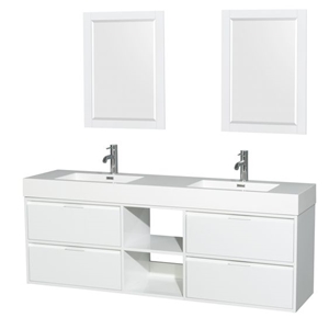 Solid Surface Double Basin Bathroom Sinks