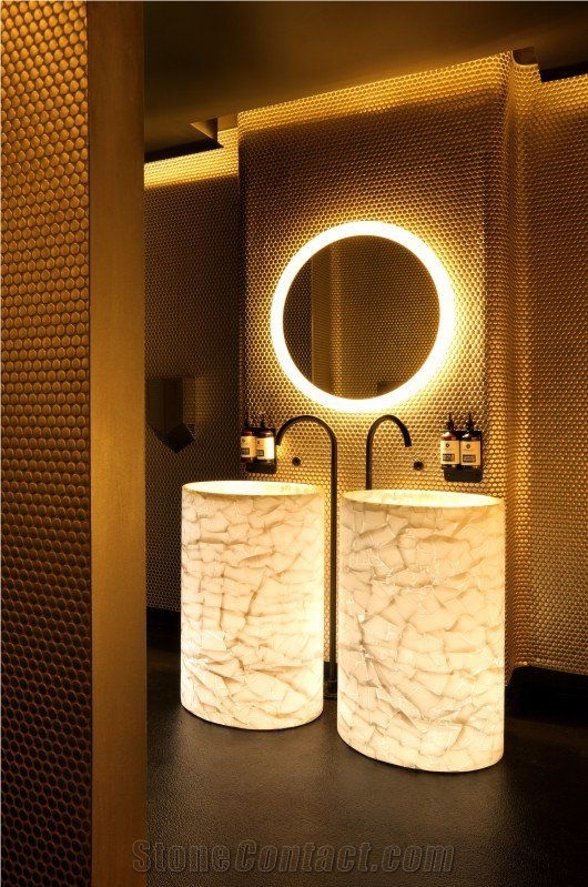 Solid Surface Double Basin Bathroom Sinks