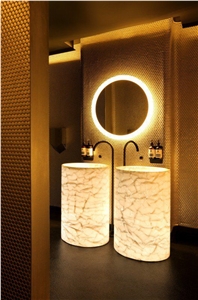 Solid Surface Double Basin Bathroom Sinks