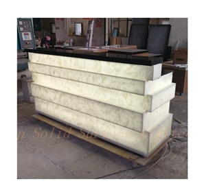 Solid Surface Led Reception Desk Counter
