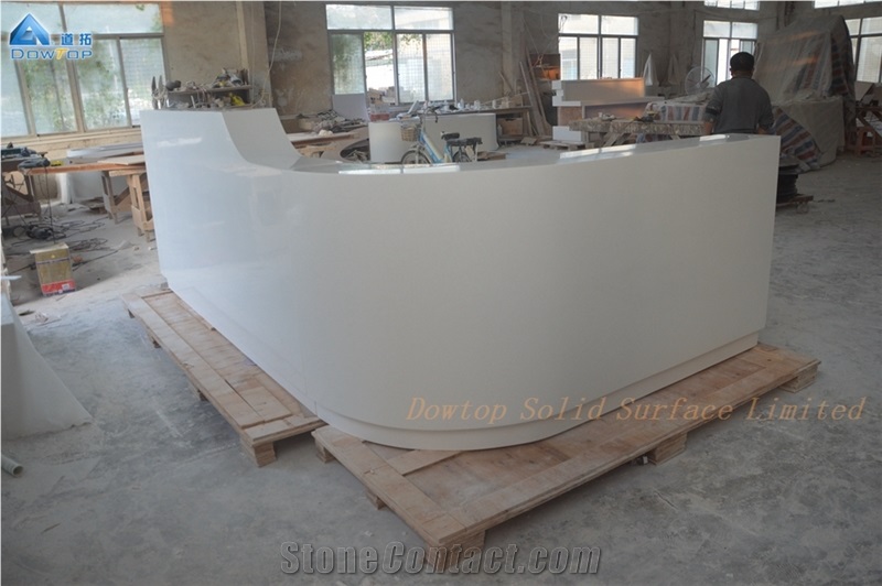 Solid Surface White Clinic Hospital Reception Desk
