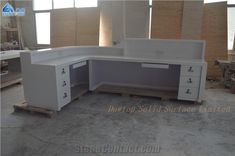 Solid Surface White Clinic Hospital Reception Desk