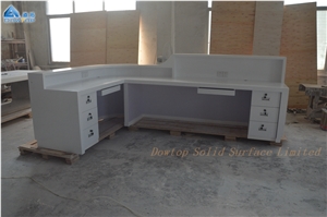 Solid Surface White Clinic Hospital Reception Desk