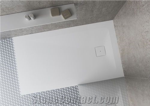 Solid Surface White Shower Tray