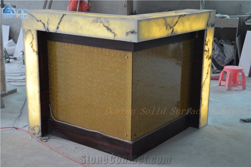 Translucent Artificial Marble Mini Bar Counter Top
