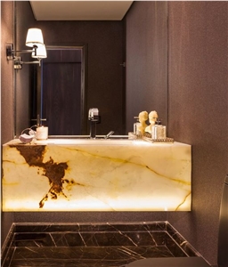 Translucent Marble Bathroom Wash Basin