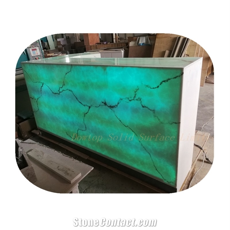 Translucent Marble Illuminated Led Bar Counter