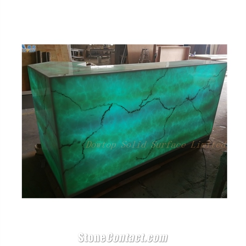 Translucent Marble Illuminated Led Bar Counter