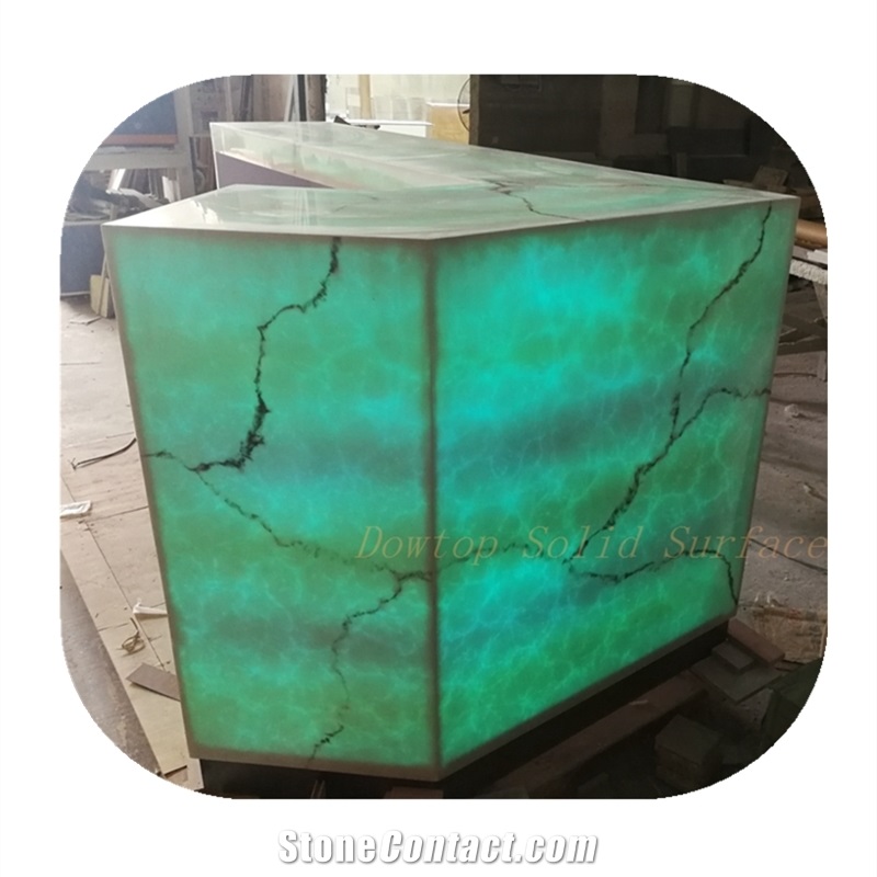Translucent Marble Illuminated Led Bar Counter