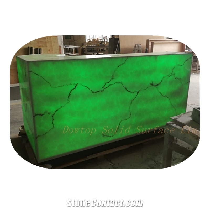 Translucent Marble Illuminated Led Bar Counter
