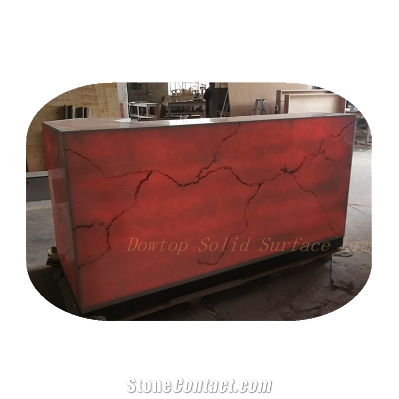 Translucent Marble Illuminated Led Bar Counter
