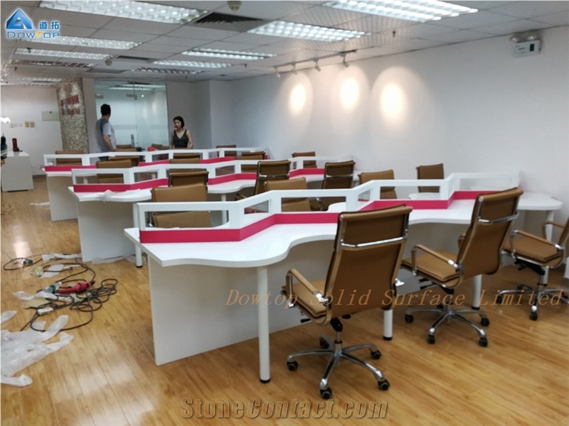 Unique Shaped Design Sockets Office Staff Desk