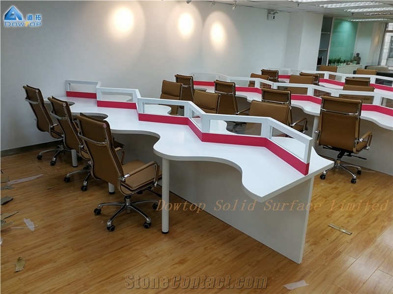 Unique Shaped Design Sockets Office Staff Desk