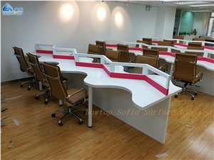 Unique Shaped Design Sockets Office Staff Desk