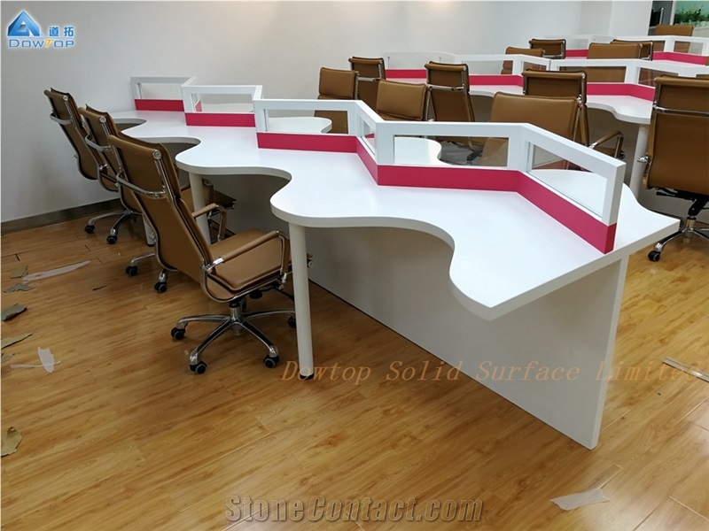 Unique Shaped Design Sockets Office Staff Desk