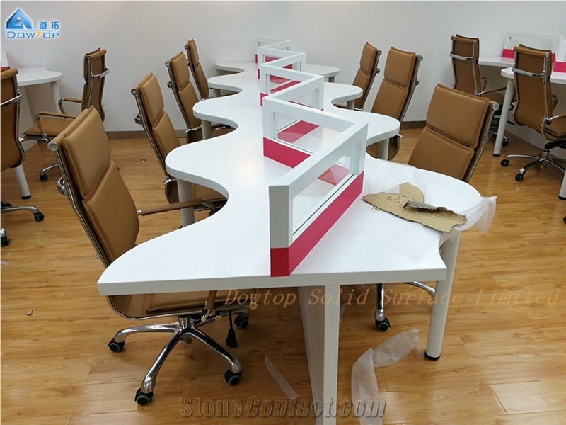 Unique Shaped Design Sockets Office Staff Desk
