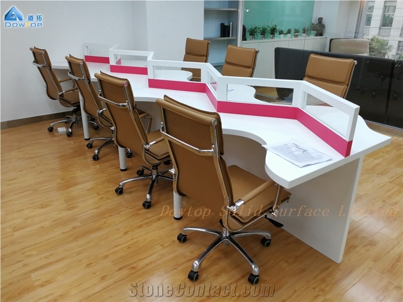 Unique Shaped Design Sockets Office Staff Desk