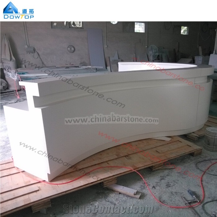 White Acrylic Solid Surface Reception Front Desk