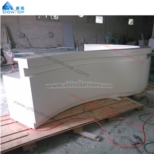 White Acrylic Solid Surface Reception Front Desk
