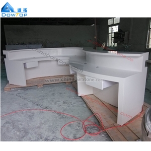 White Acrylic Solid Surface Reception Front Desk