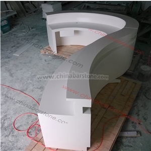 White Acrylic Solid Surface Reception Front Desk