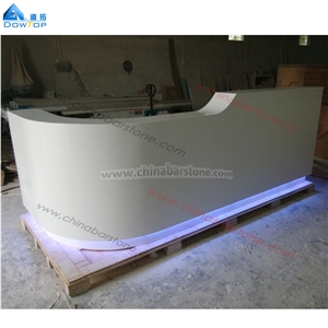 White Acrylic Solid Surface Reception Front Desk