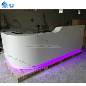White Acrylic Solid Surface Reception Front Desk