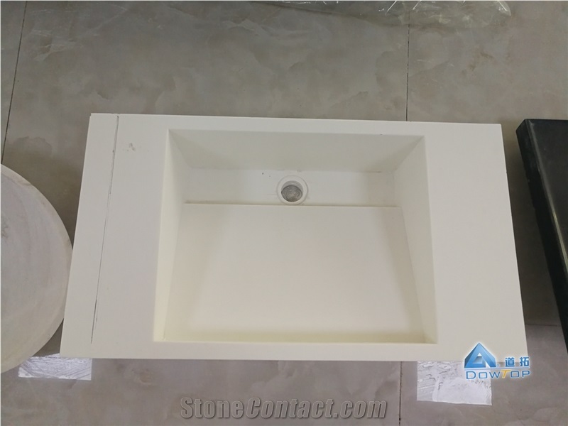 White Acrylic Solid Surface Sink