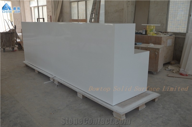 White Office Solid Surface Reception Desk