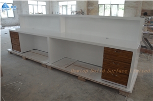 White Office Solid Surface Reception Desk